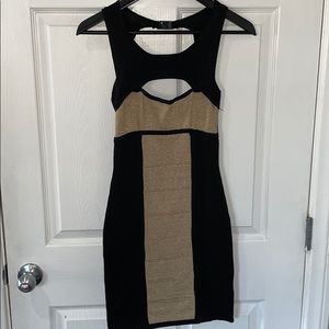 Gold and black dress